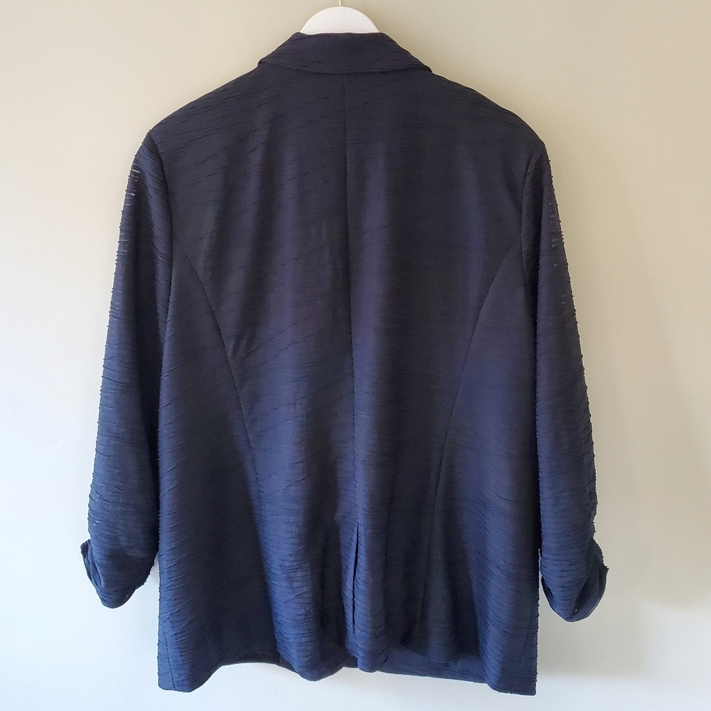 Chico's XL Modern Contemporary Whimsigoth Romantic Illusion Sleeve Blazer - Picture 14 of 14